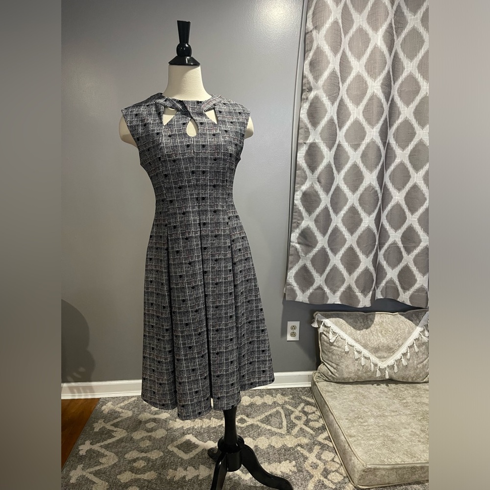 Gabby Skye - Polka Dot Jewel Cocktail Dress